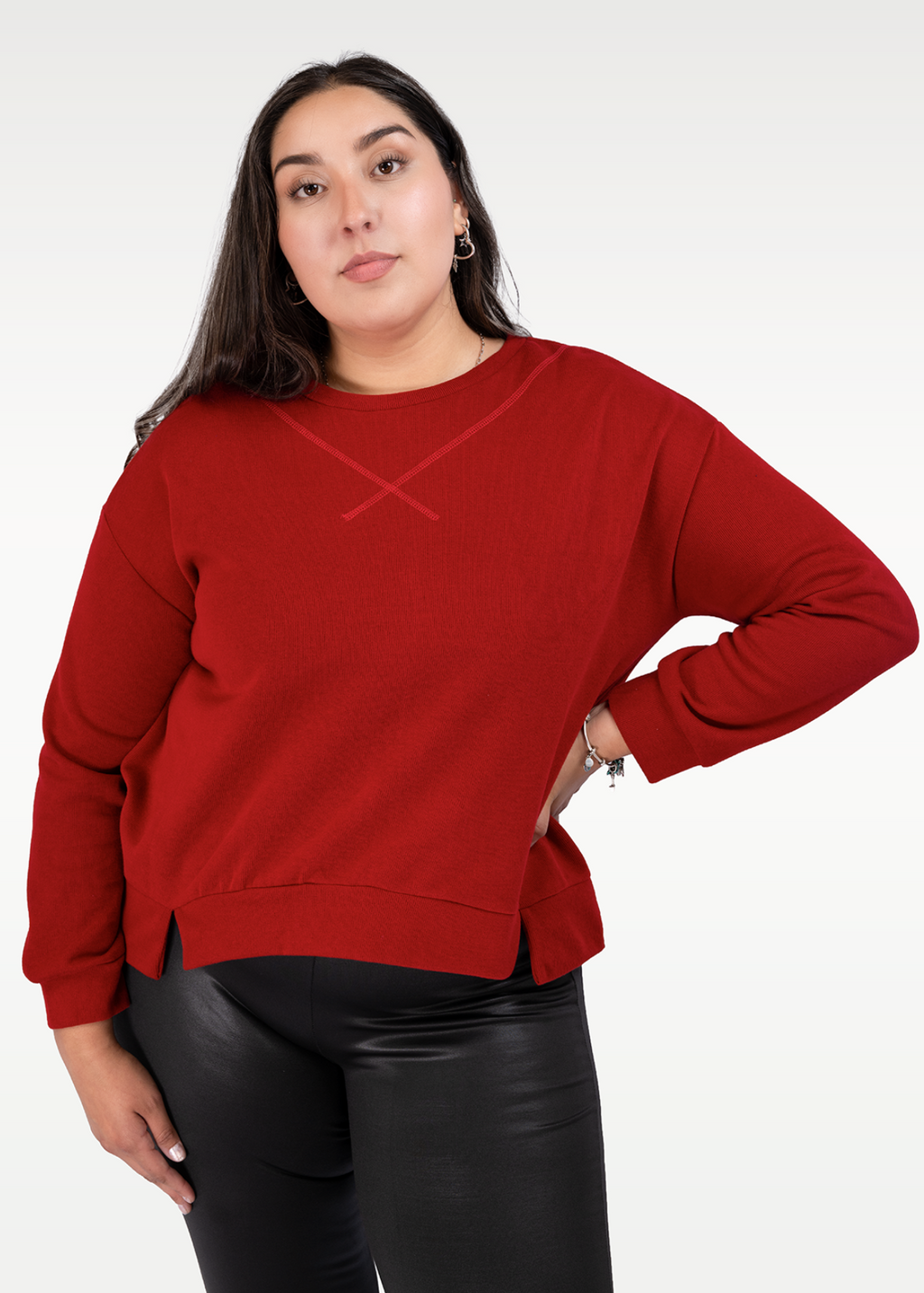 Polerón Rojo Plus Size Cierre Dorado Espalda - Tallas Grandes Chile