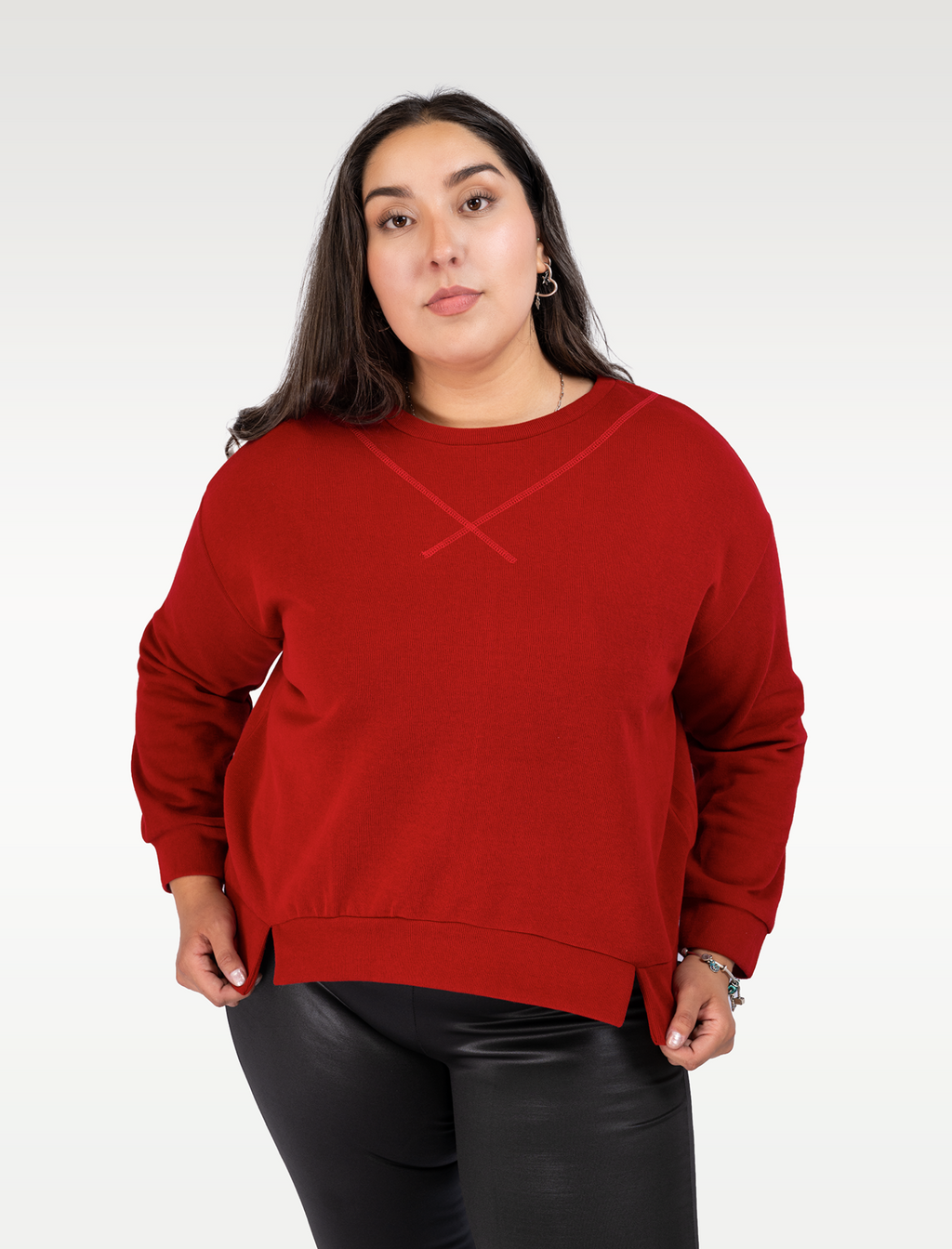 Polerón Rojo Plus Size Cierre Dorado Espalda - Tallas Grandes Chile