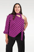 Blusa Asimétrica Amarra Cuello Mujer Plus Size - Tallas Grandes Chile