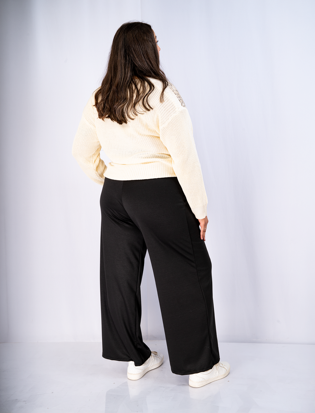 Pantalón Palazzo de Punto Mujer Tiro Alto - Tallas Grandes Chile