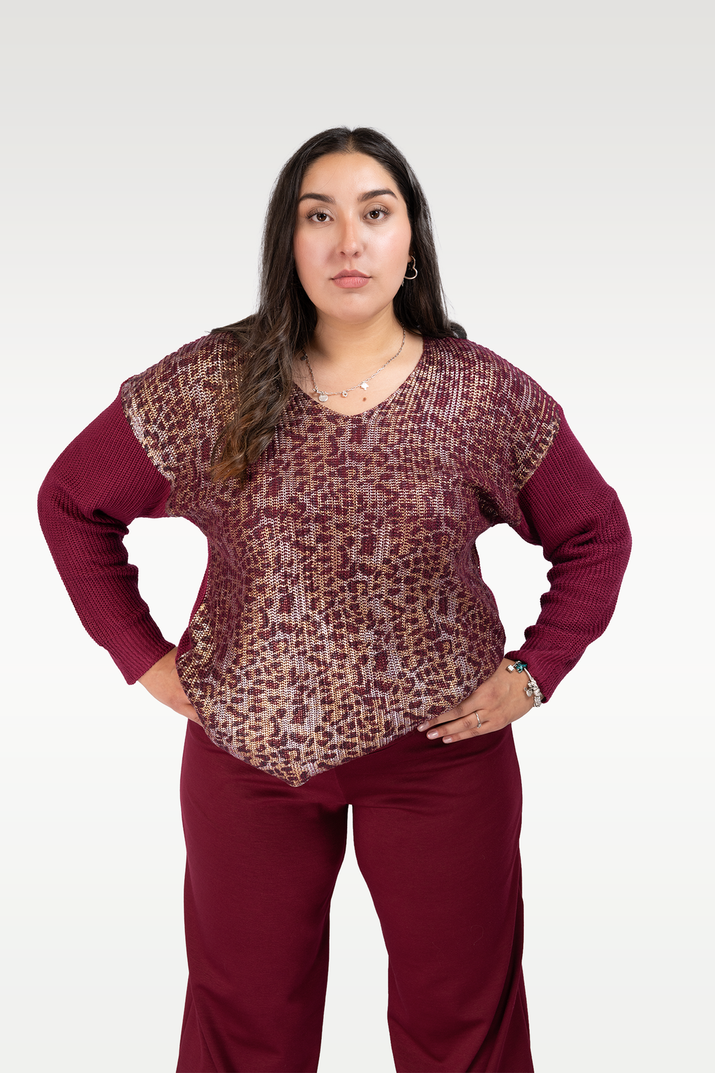 Chaleco Lurex Mujer Cuello V con Brillo - Tallas Grandes Chile