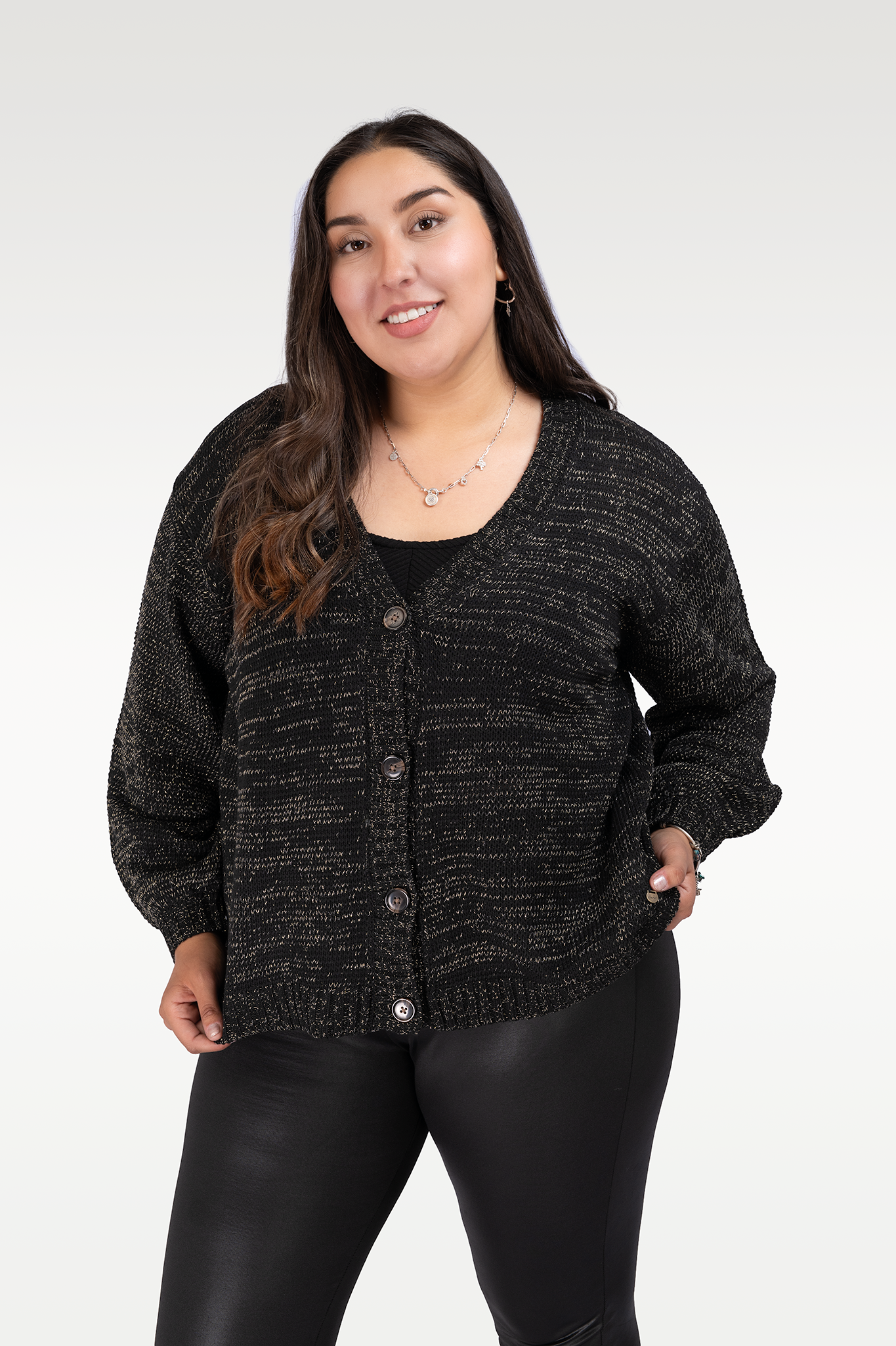 Cardigan Mujer Negro - Talla Grande - Plus Size - Ozare Chile