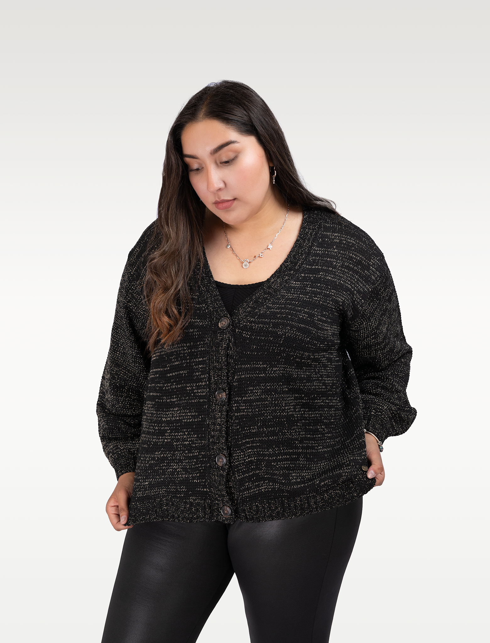 Cardigan Mujer Negro - Talla Grande - Plus Size - Ozare Chile