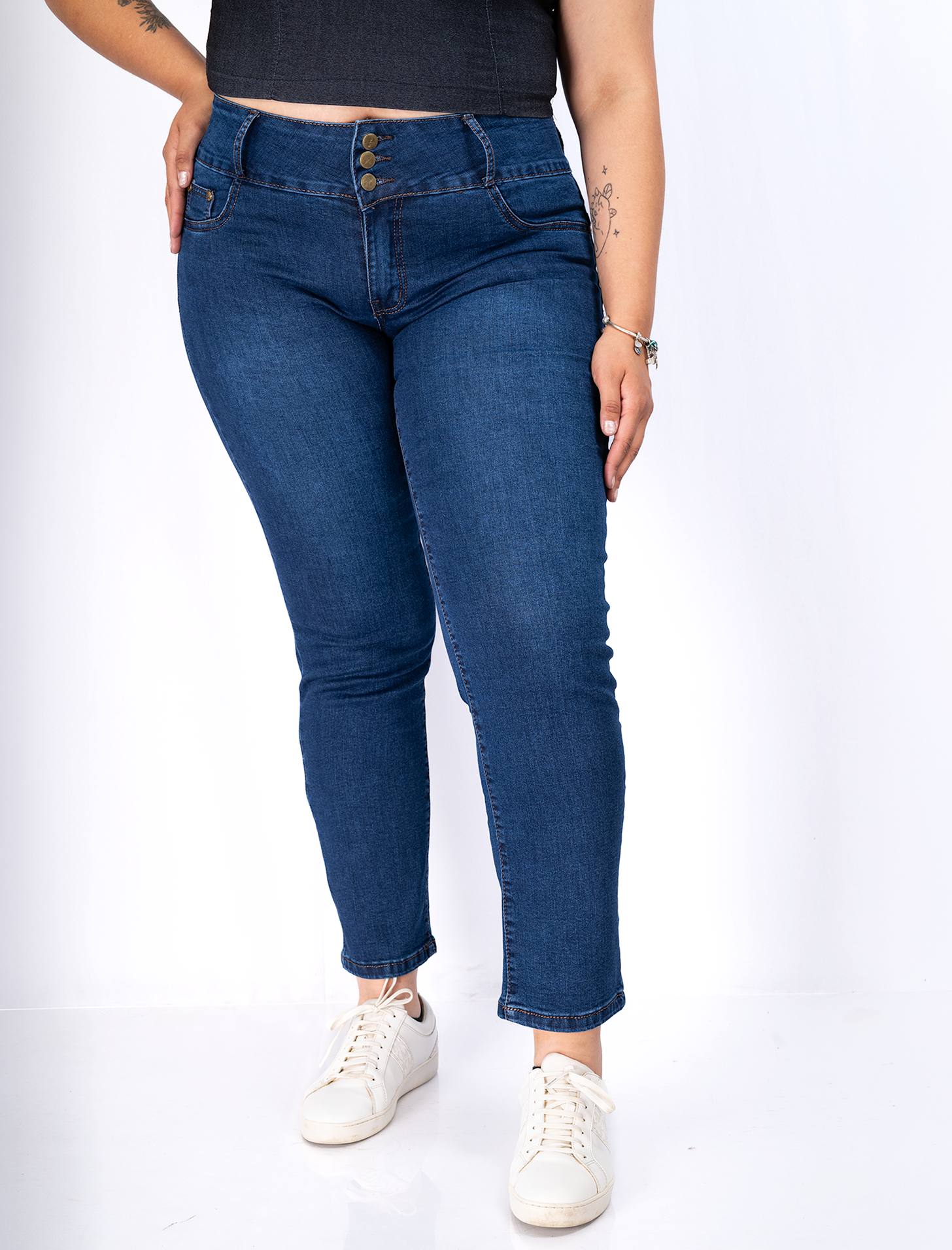 Jeans Recto Slim Mujer Plus Size Push Up - Talla Grande Chile