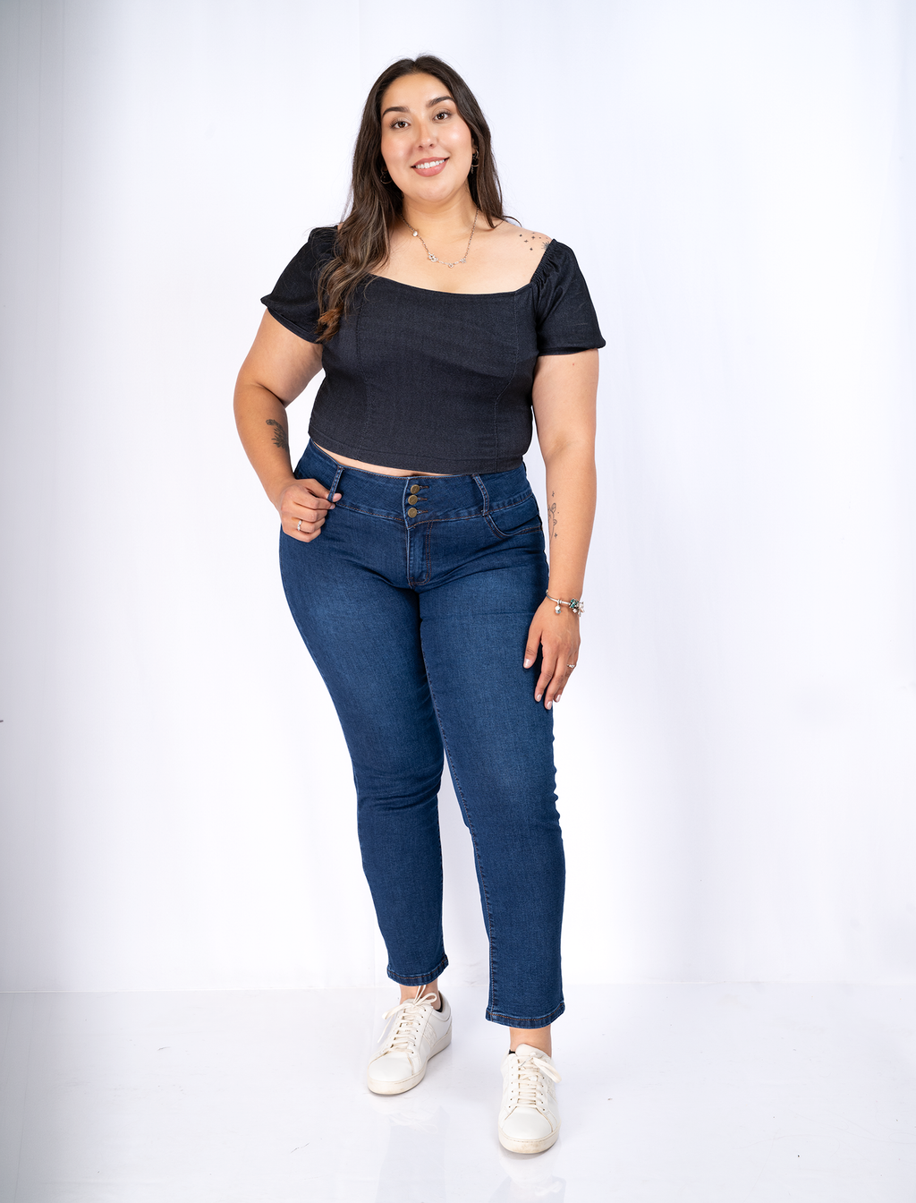 Jeans Recto Slim Mujer Plus Size Push Up - Talla Grande Chile