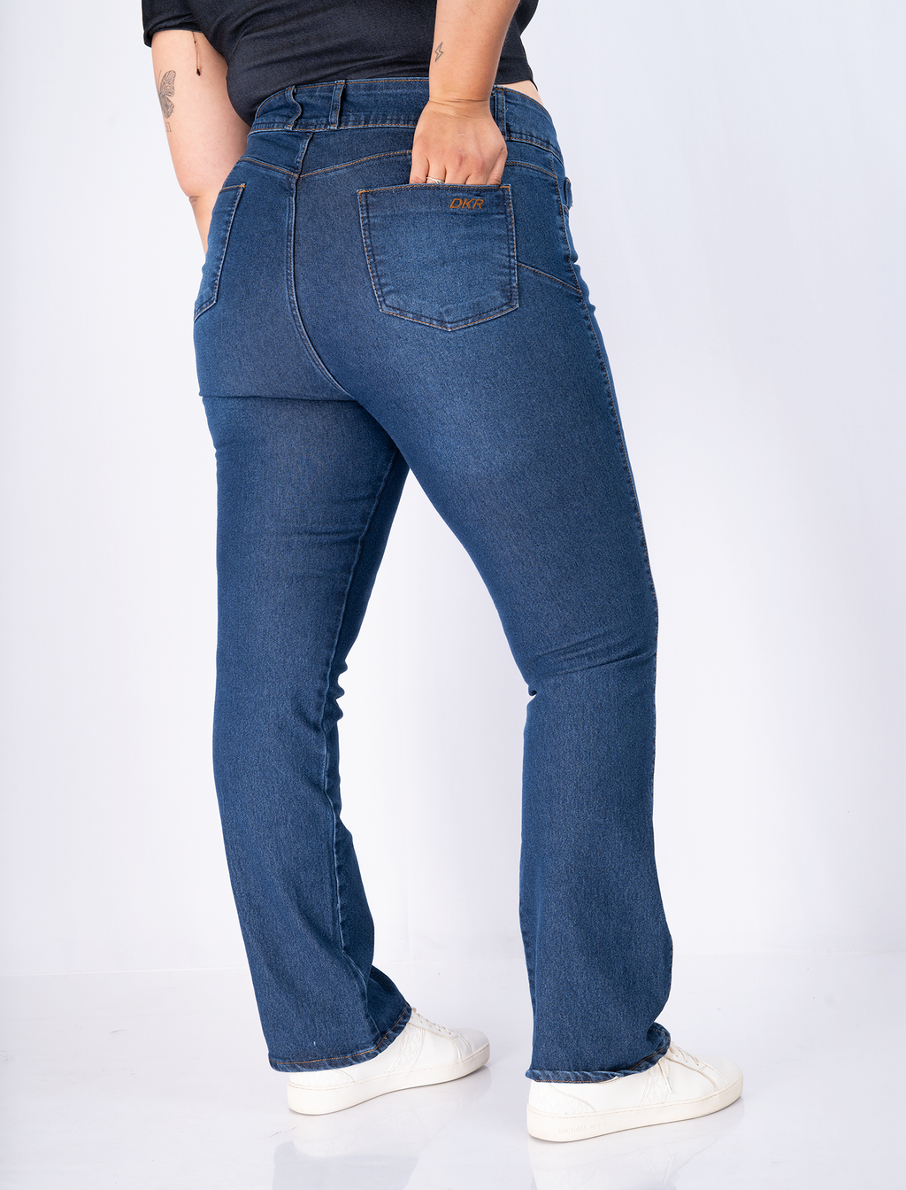 Jeans Recto Mujer Tiro Alto Cintura Amplia - Plus Size Chile