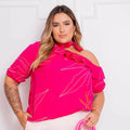 Blusa Asimétrica con Vuelos Mujer Plus Size - Tallas Grandes Chile