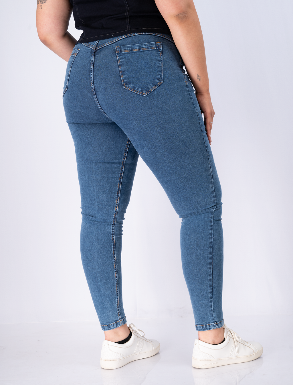 Jeans Pitillo Push Up Mujer Tiro Alto - Faja Interior Plus Size Chile