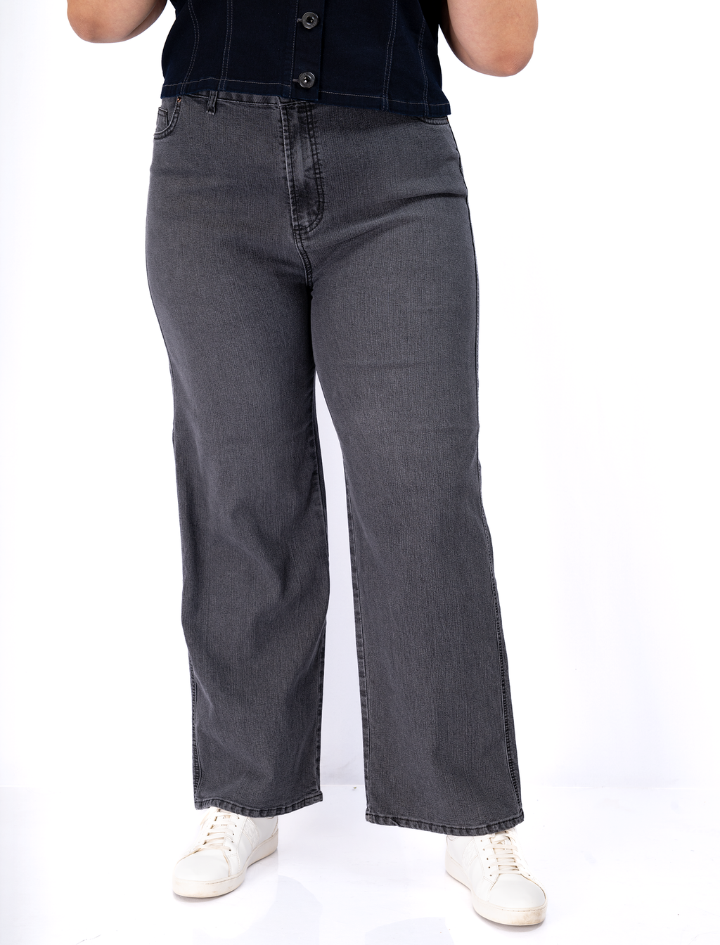 Jeans Wide Leg Mujer Tiro Alto Talla Grande - Plus Size Chile
