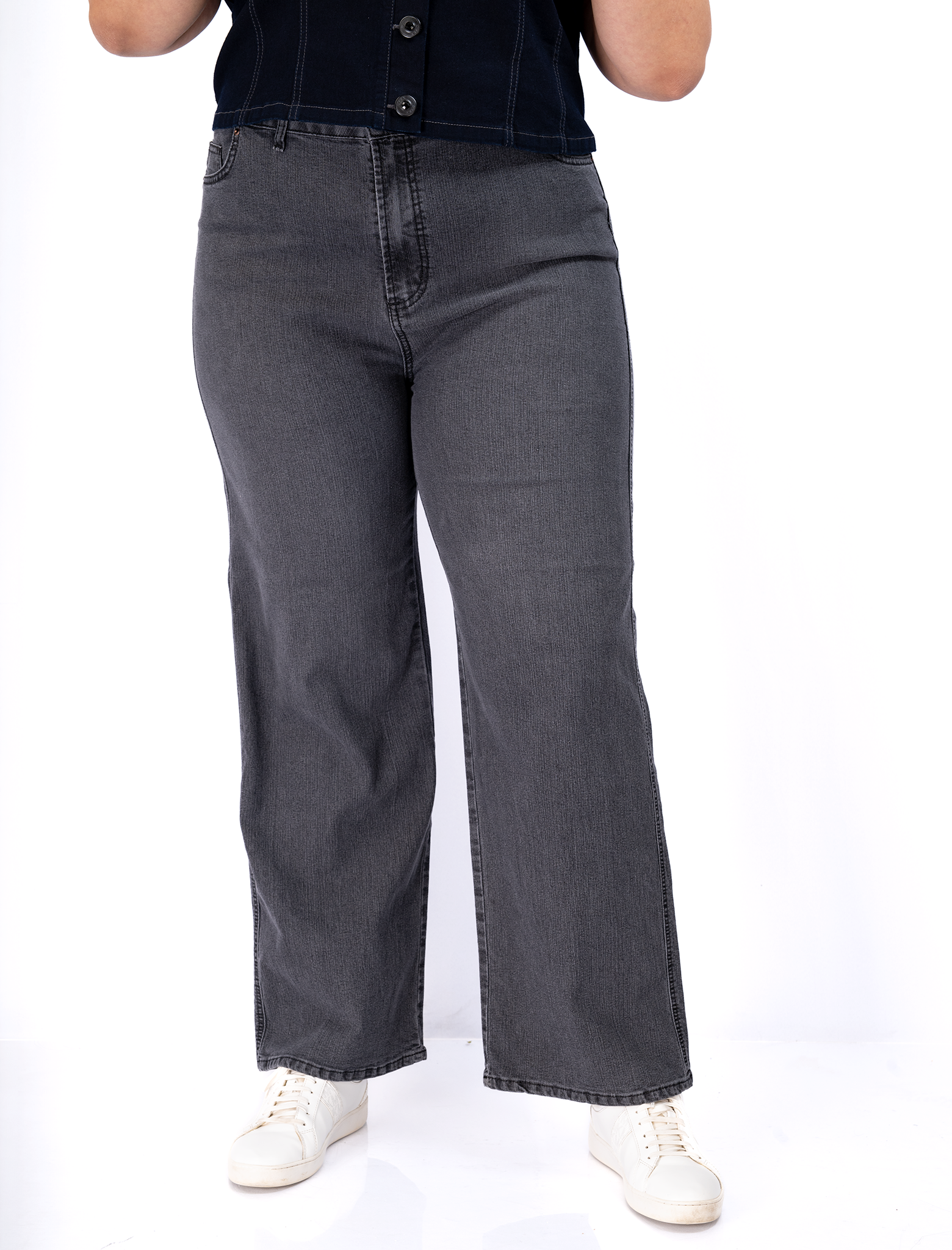 Jeans Wide Leg Mujer Tiro Alto Talla Grande - Plus Size Chile