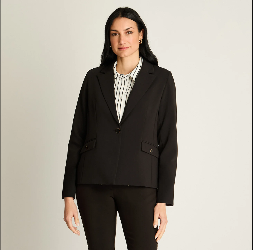 Blazer Negro Mujer Talla Grande - Elegante Plus Size Chile