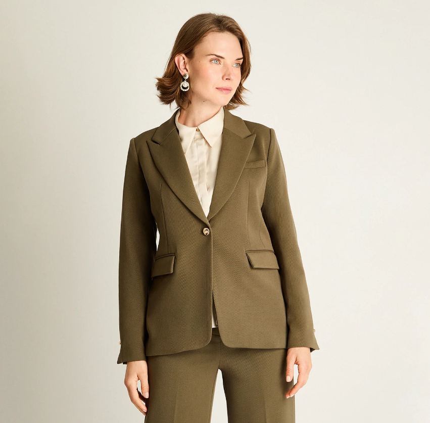 Chaqueta Mujer Entallada con Botón | Talla Grande Chile