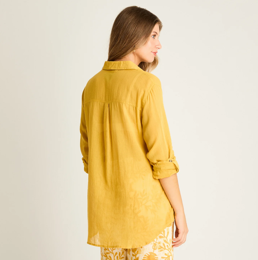 Camisa Lino Mujer Talla Grande - Blusa Casual Plus Size Chile