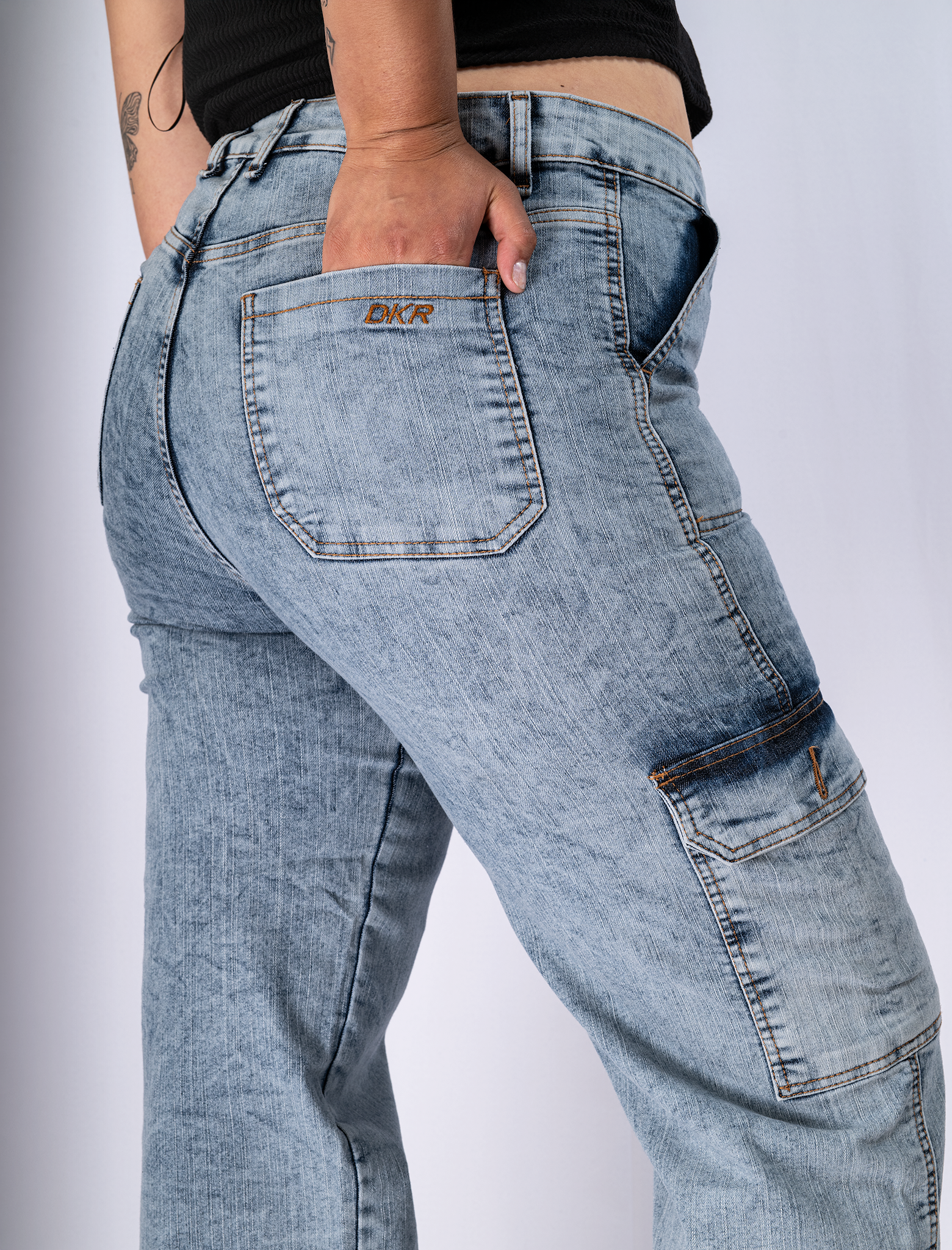 Jeans Cargo Mujer Tiro Alto Talla Grande - Curvy Plus Size Chile