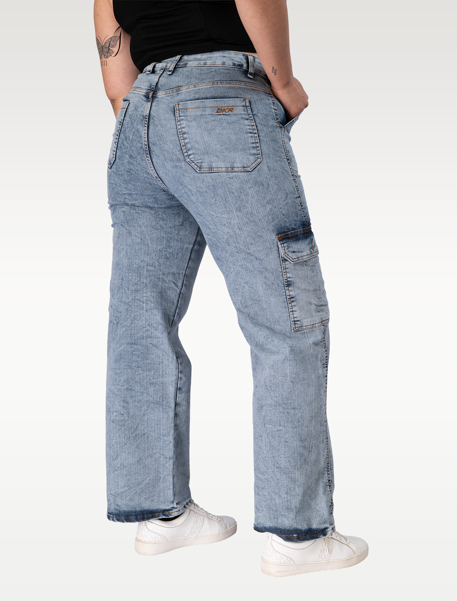 Jeans Cargo Mujer Tiro Alto Talla Grande - Curvy Plus Size Chile