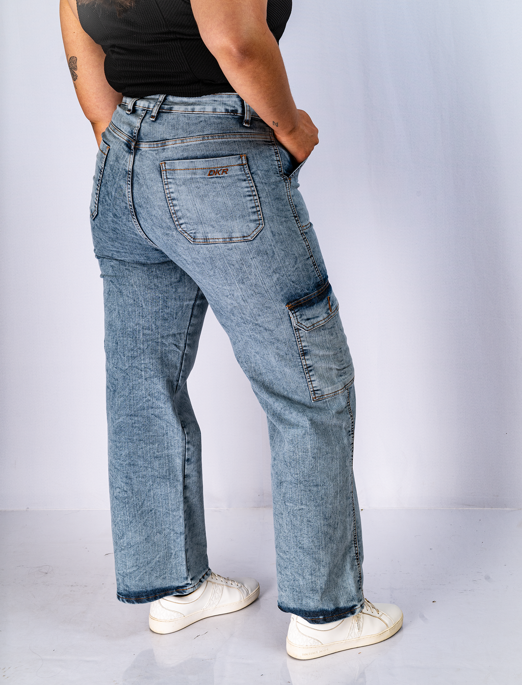 Jeans Cargo Mujer Tiro Alto Talla Grande - Curvy Plus Size Chile