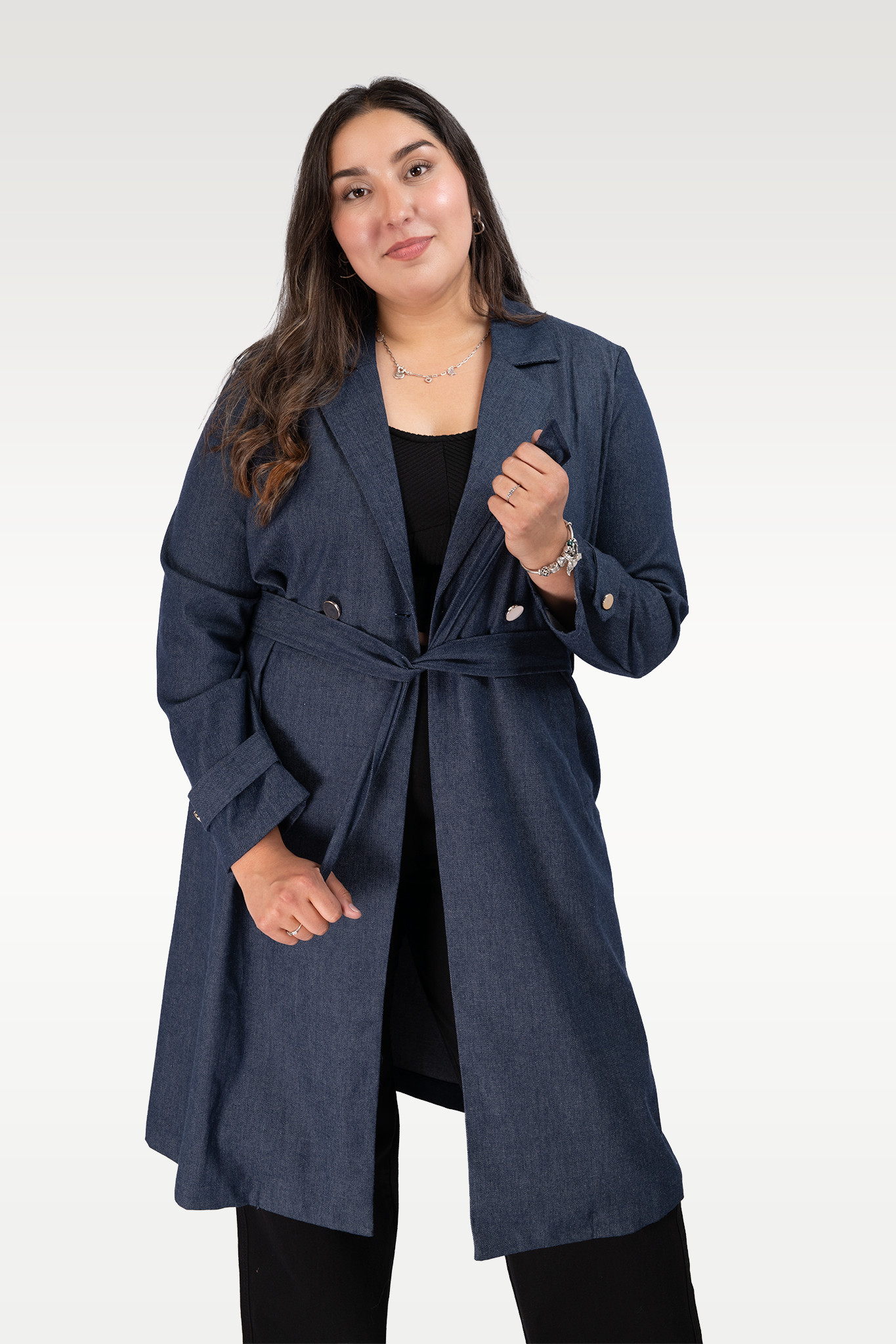 Abrigo Largo Denim Mujer Talla Grande - Trench Plus Size Chile