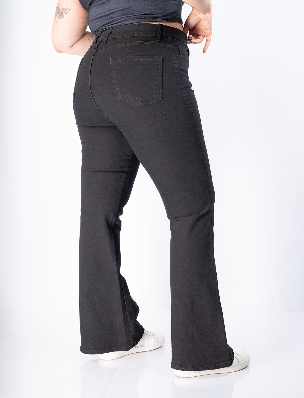 Jeans Flare Negro Tiro Alto Mujer - Plus Size Talla Grande Chile