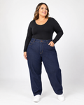 Jean Mujer Baggy Tiro Alto Cintura Amplia - Talla Grande Plus Size