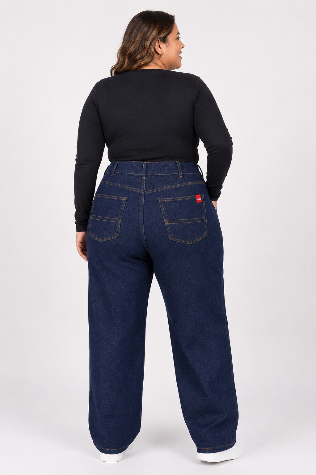 Jean Mujer Baggy Tiro Alto Cintura Amplia - Talla Grande Plus Size