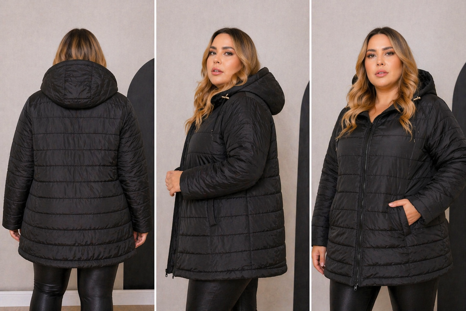 Parka Chaqueta Acolchada con Gorro- Tallas Grandes- Plus Size Chile