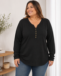 Polera Manga Larga con Botones - Mujer Talla Grande – Plus Size -Ozare Chile