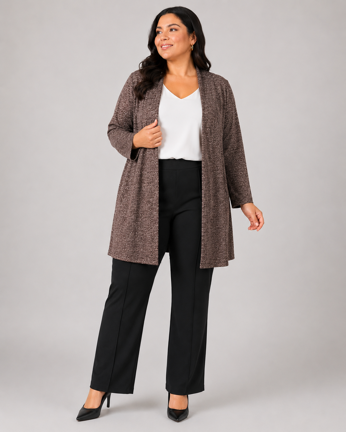 Tapado Lanilla - Cardigan Largo Tallas Grandes - Plus Size - Ozare Chile