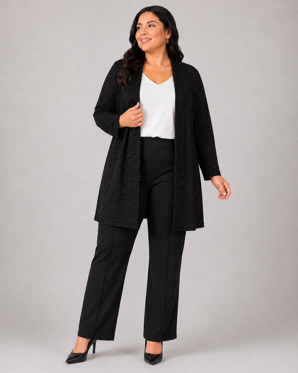 Tapado Lanilla - Cardigan Largo Tallas Grandes - Plus Size - Ozare Chile