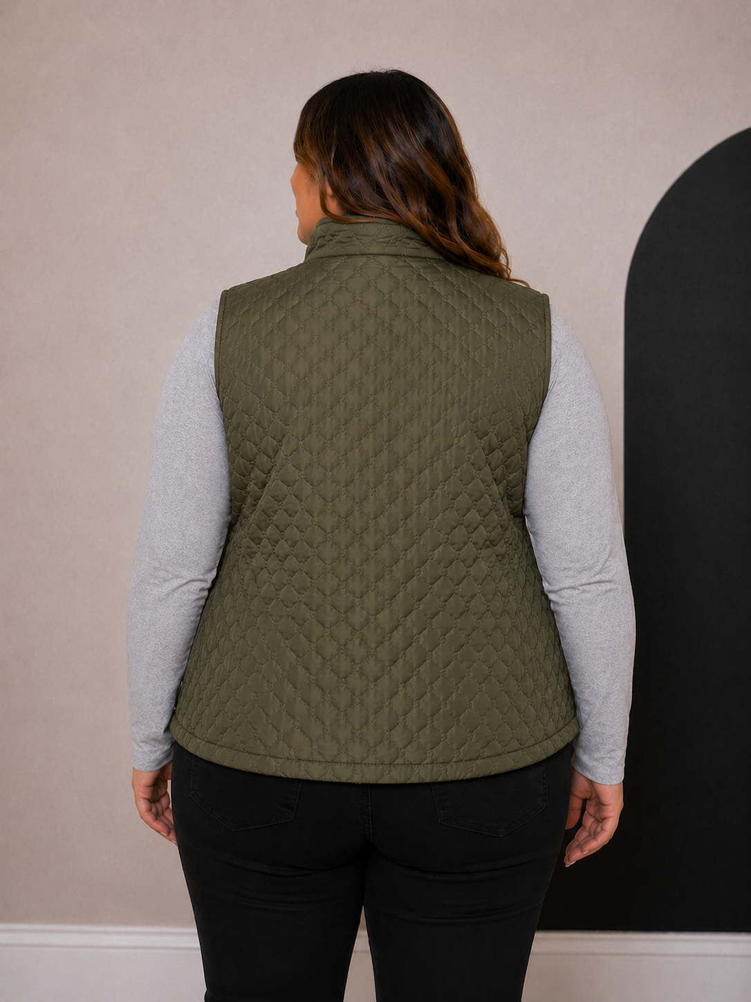 Parka Chaqueta Mujer sin Manga con Cierre y Bolsillos - Talla Grande -Curvys Ozare Chile