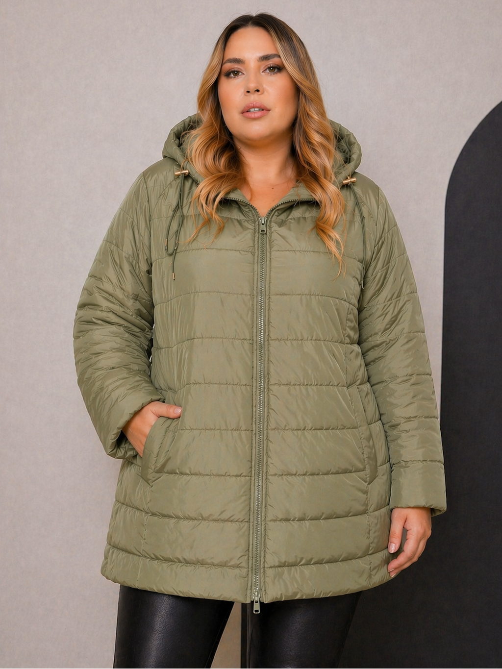 Parka Chaqueta Acolchada con Gorro- Tallas Grandes- Plus Size Chile
