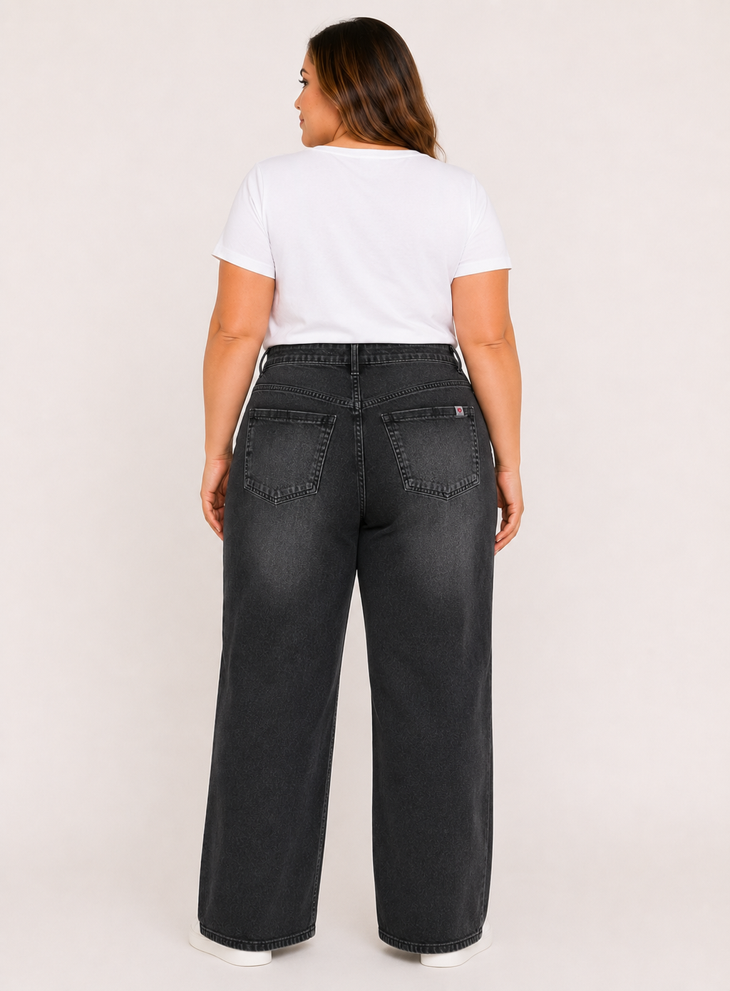 Jeans Wide Leg Tiro Alto Mujer Talla Grande –  Plus Size - Ozare Chile