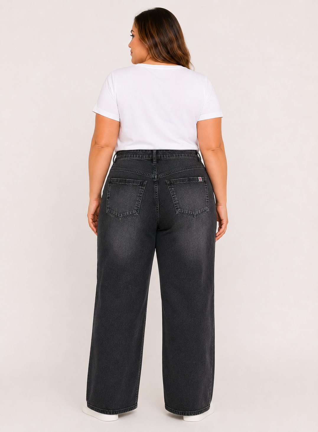 Jeans Wide Leg Tiro Alto Mujer Talla Grande –  Plus Size - Ozare Chile