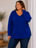 Polera de Lanilla Suave Escote V Mujer Talla Grande – Plus Size Ozare Chile