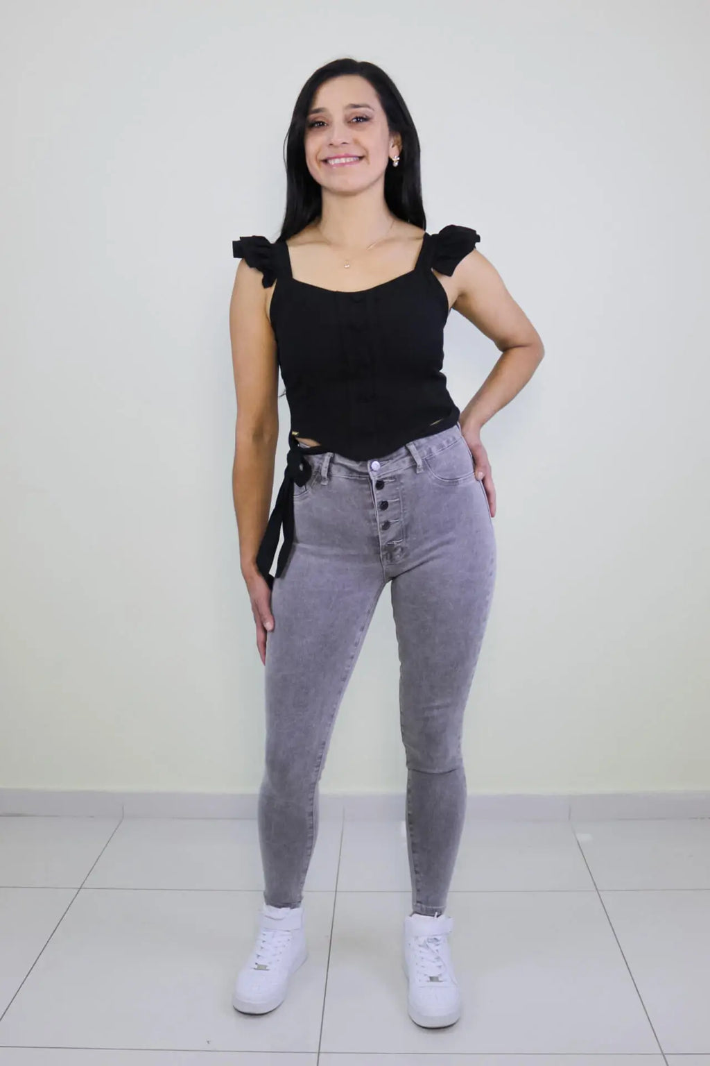 Jeans Pitillo con Botones Mujer Talla Grande - Moldea Curvas Chile
