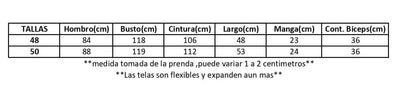 Medidas de prenda