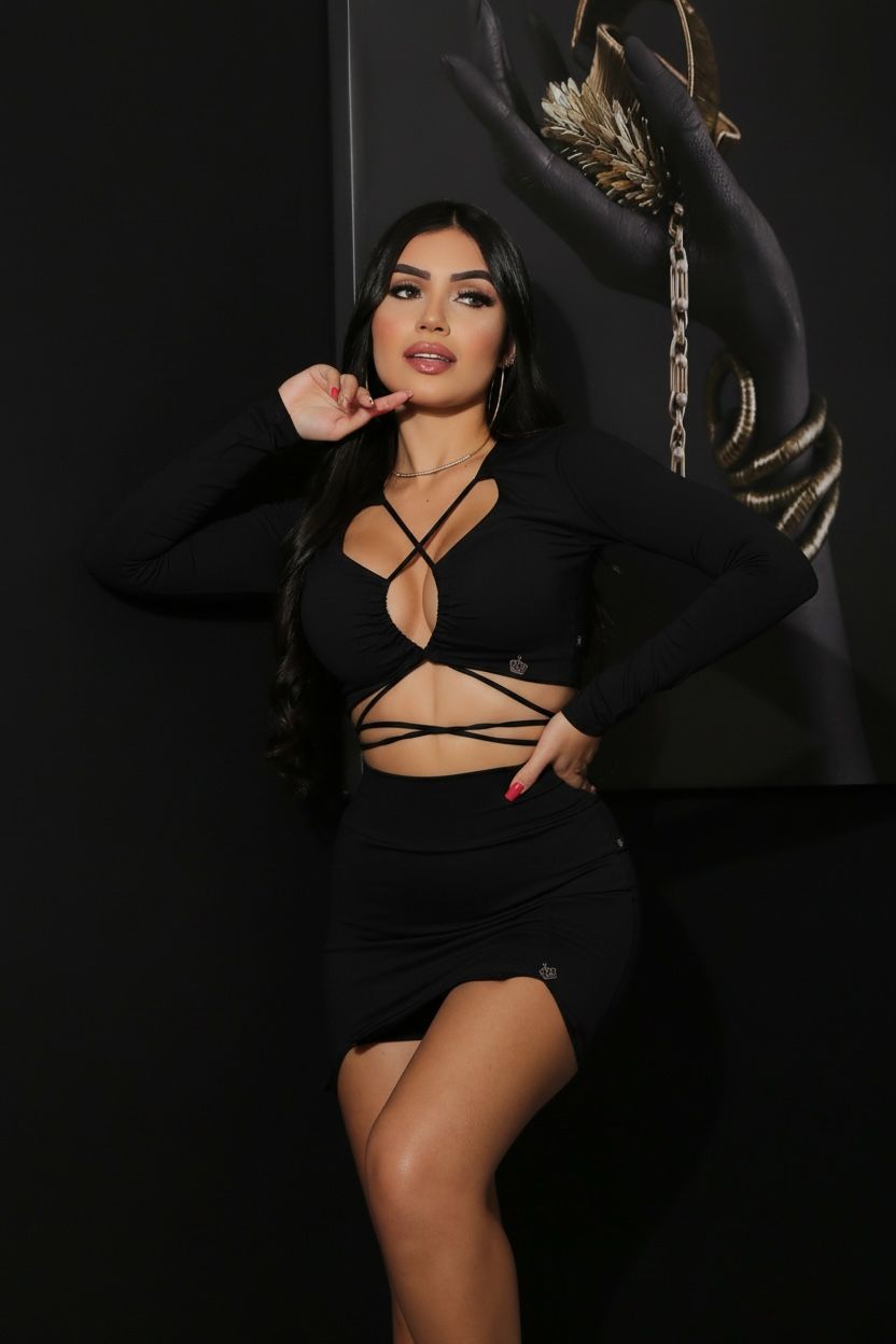 Crop Negro Juvenil Mujer - Para Salir a Bailar Plus Size Chile