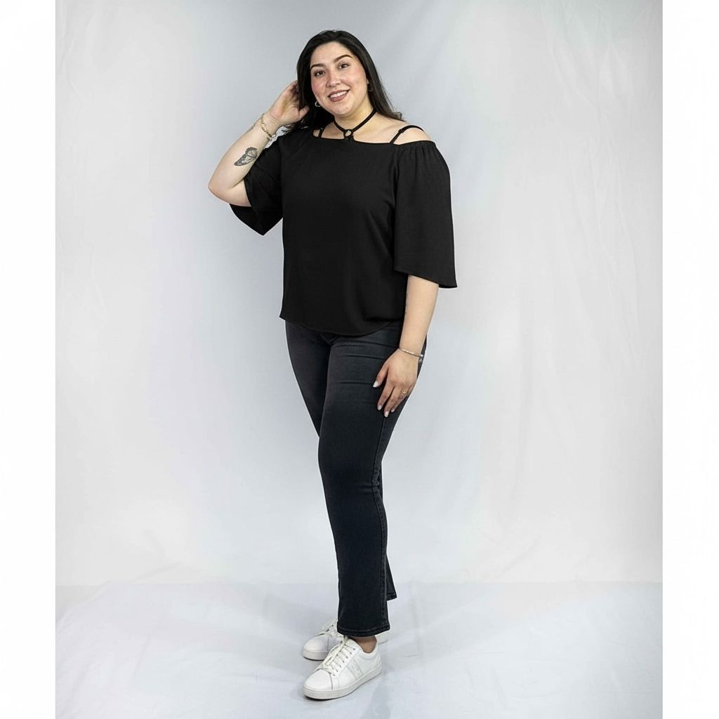 Polera Hombros Descubiertos Mujer Talla Grande - Plus Size Chile