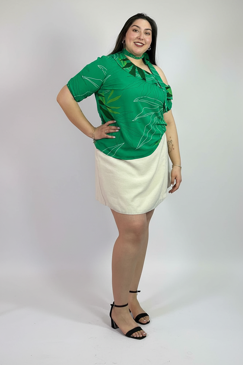 Blusa Asimétrica Verde - Fondo Infinito