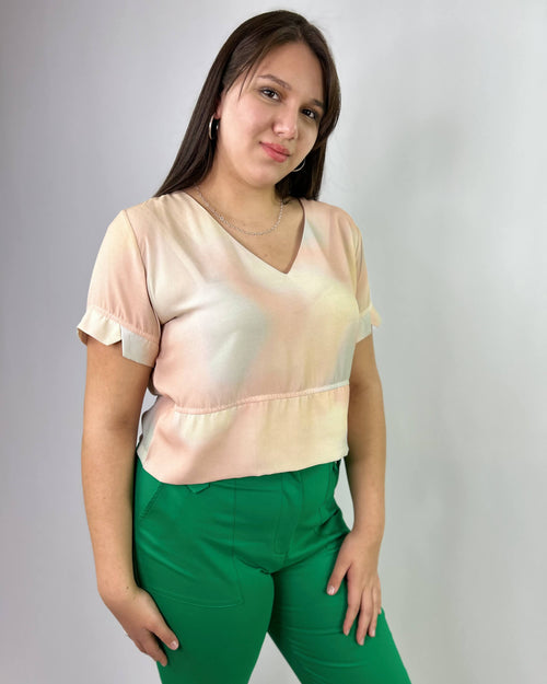 Blusa Estampada Damasco Pastel Mujer Talla Grande - Plus Size Chile