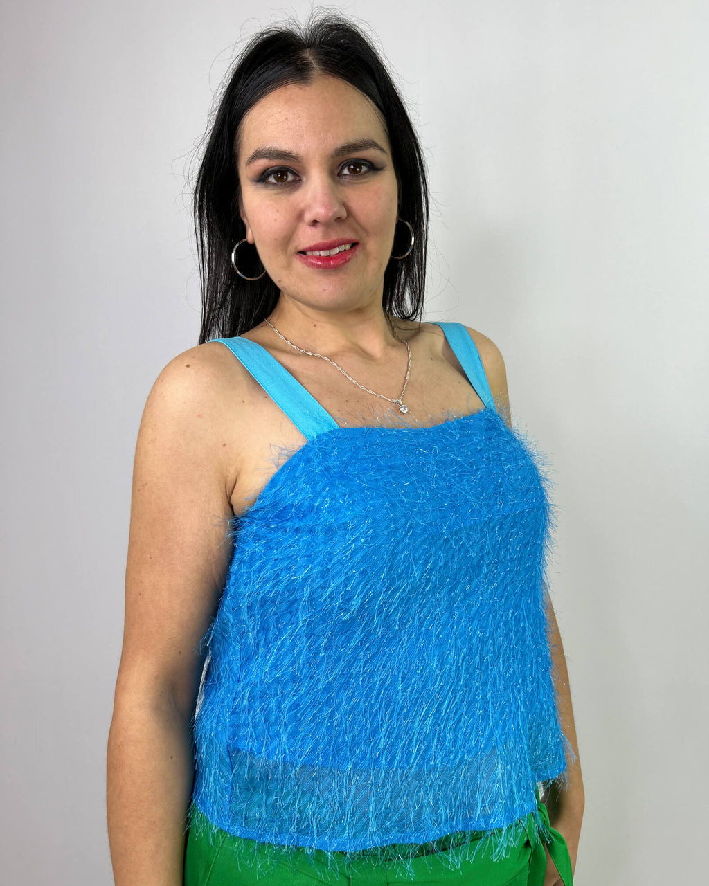 Blusa Mujer Fiesta Brillo Talla Grande - Elegante Plus Size Chile