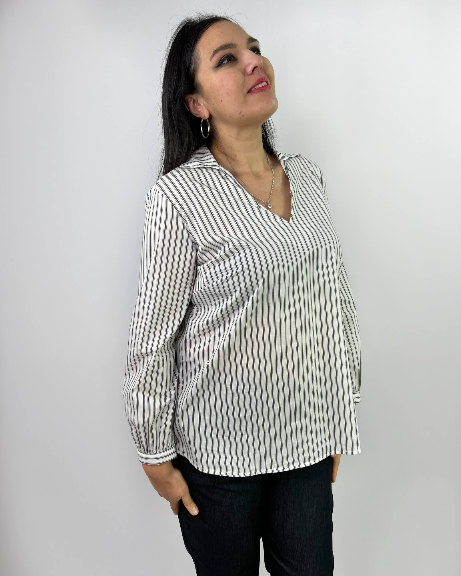 Blusa Larga a Rayas Mujer Talla Grande - Plus Size Chile