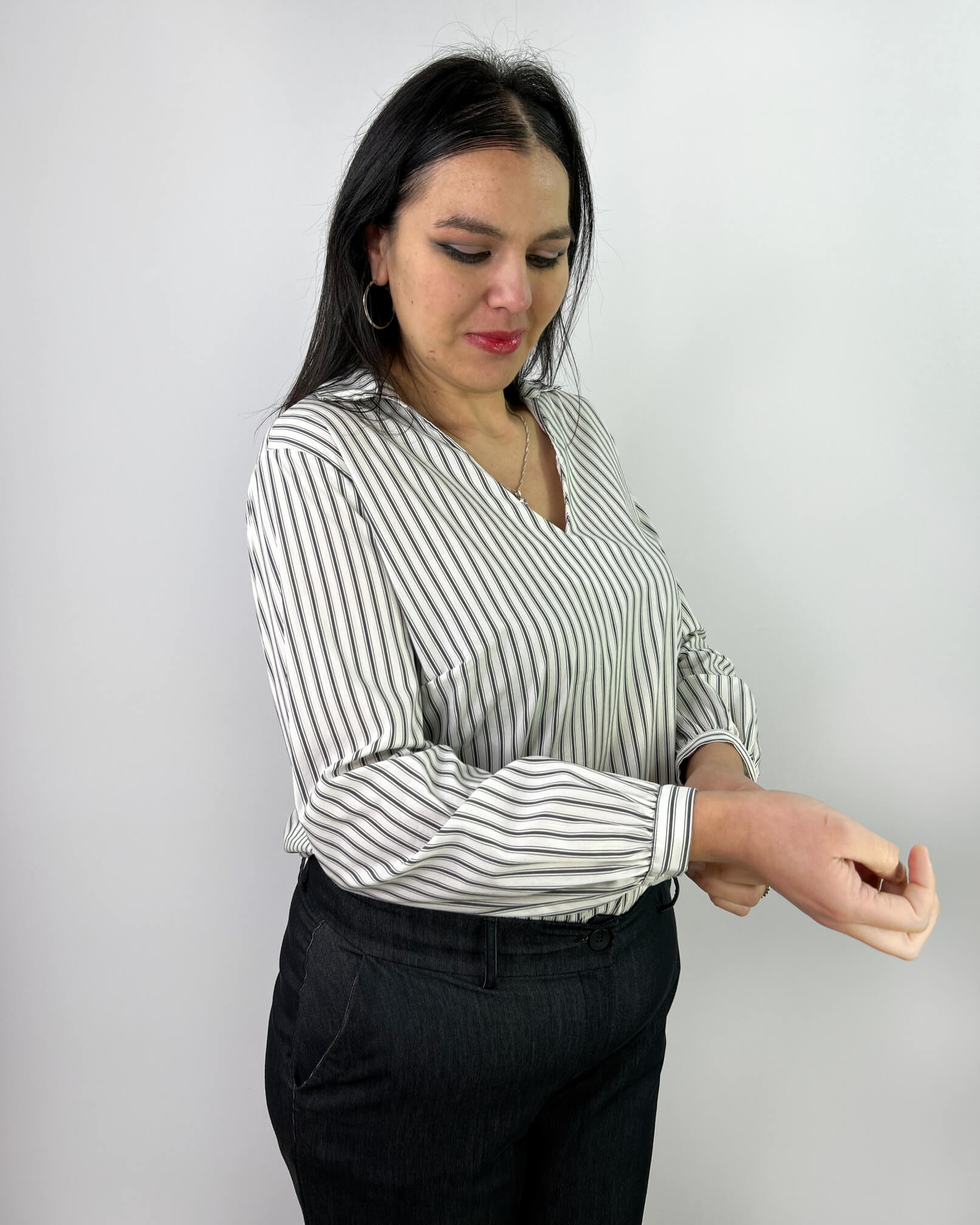 Blusa Larga a Rayas Mujer Talla Grande - Plus Size Chile