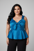 Blusa peplum modelo 2XL medio cuerpo pantalón negro