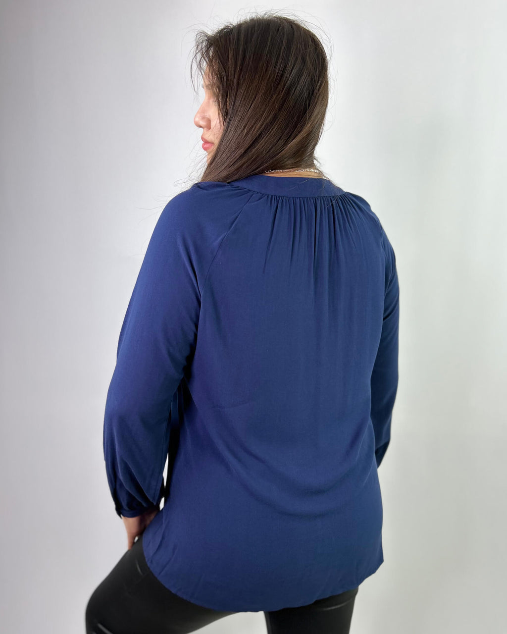 Blusón Largo Mujer Talla Grande Amarra en el Cuello - Curvy Plus Size