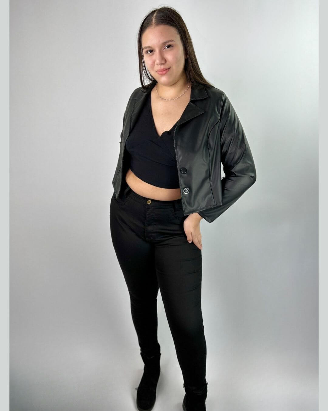 Chaqueta Ecocuero Corta Mujer - Plus Size Chile