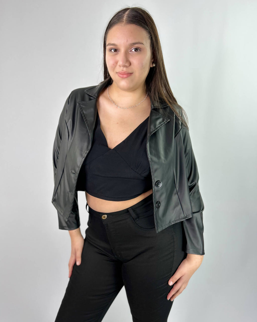 Chaqueta Ecocuero Corta Mujer - Plus Size Chile