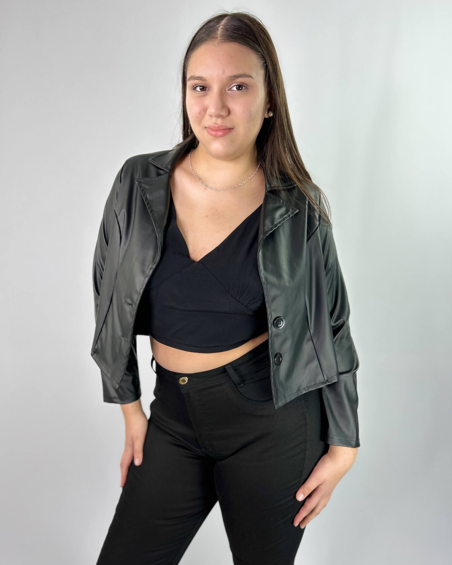 Chaqueta Ecocuero Corta Mujer - Plus Size Chile