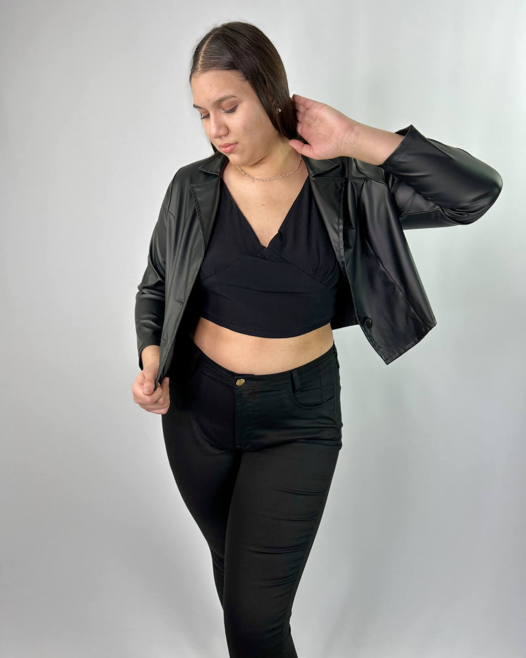 Chaqueta Ecocuero Corta Mujer - Plus Size Chile