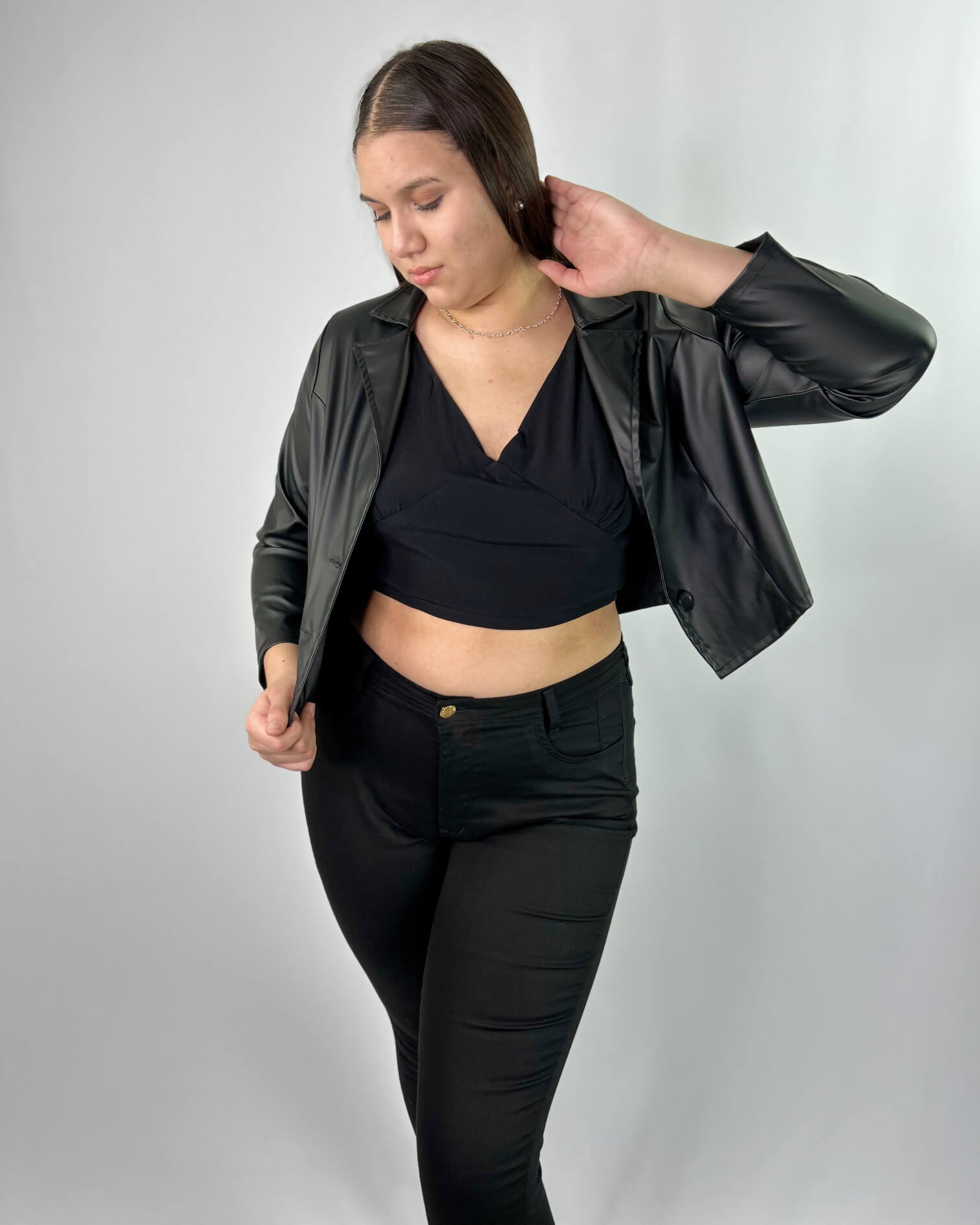Chaqueta Ecocuero Corta Mujer - Plus Size Chile