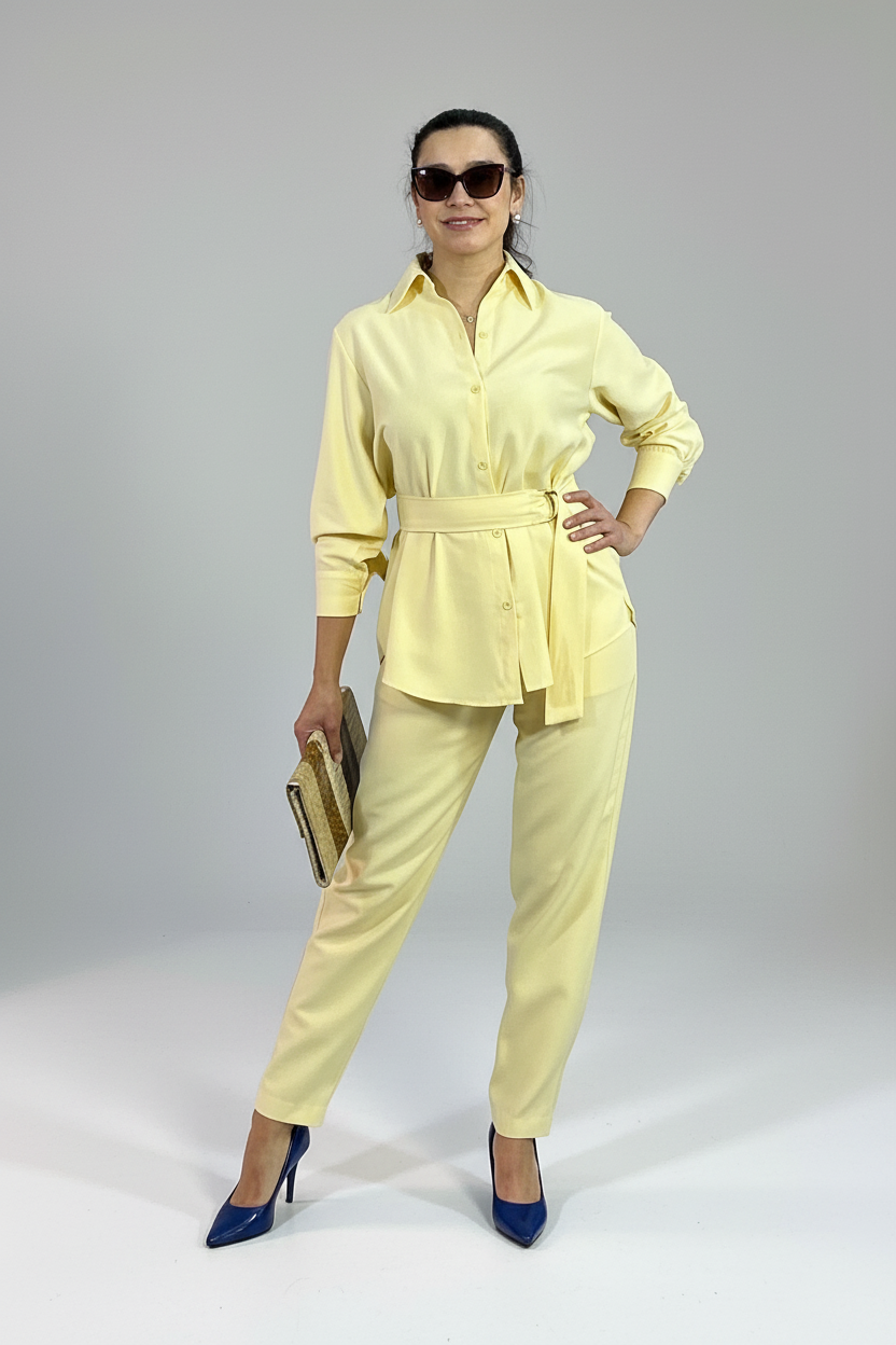 Conjunto amarillo fondo limpio - frontal
